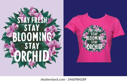 floral orchid flower t shirt design svg