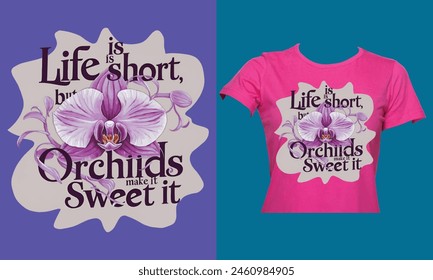 floral orchid flower t shirt design