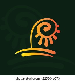 floral organic spiral icon, logo, vector illustration.