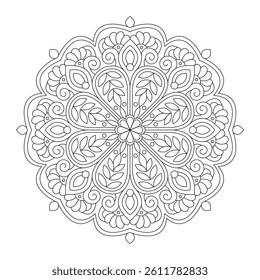 Floral Oriental Outline Vintage Decorative Elements Pattern, vector file, simple mandala art, Design for a wallpaper Paint shirt and tile Sticker Design, vector file