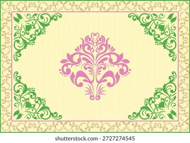 Blumenmotiv mit orientalischen Mustern, inspiriert von klassischen orientalischen Mustern. Design für Textil, Hintergrund, Tapete, Stoff, Verpackung, Teppich und Vektorgrafik.