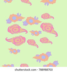 Floral oriental pattern . Hand drawn.