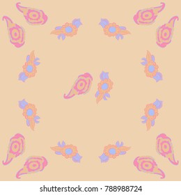 Floral oriental pattern . Hand drawn.