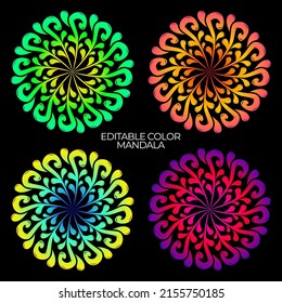 Floral, Oriental, Simple Mandala ornament, Vector Mandala
