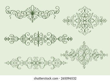 Floral and oriental style ornaments design set for decoration, illustration, word, image framing and for other design needs can be used. 