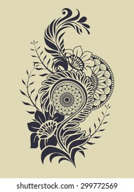 Floral Ornament with abstract elements