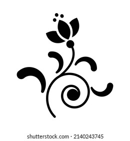 Floral ornament. Abstract leaf and flower element for design. Vector illustration