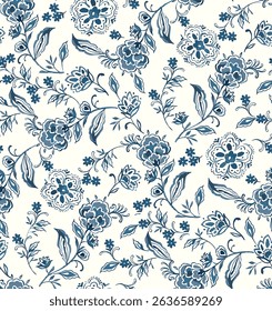 floral ornament arrangement on bright background. seamless pattern background