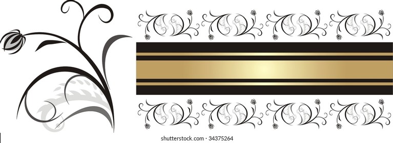 Floral ornament. Background for banner. Vector