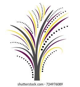 Floral Ornament background graphics hand drawn color purple yellow

 