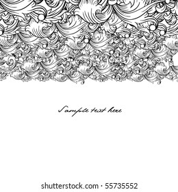Floral ornament background with space for text. Vector.