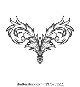 floral ornament baroque for border frame and corner.