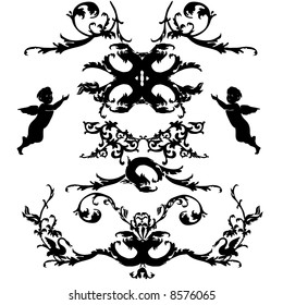 Floral ornament - baroque vector elements for designer