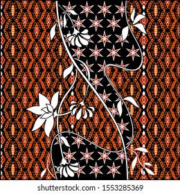 Floral Ornament Batik Seamless - Vector