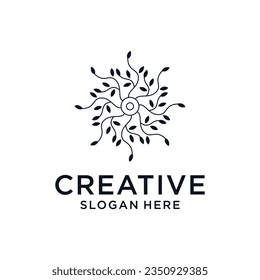 Floral ornament beauty logo design abstract