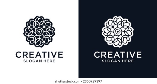 Floral ornament beauty logo design abstract