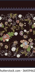 Blumenschmuckrahmen. Textilmuster