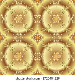 Tapa textil brocado floral, vidrio, metal con estampado floral en tonos beige y amarillo con elementos dorados. Patrón dorado vectorial clásico.