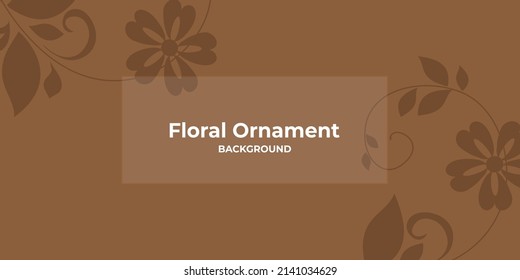 floral ornament brown background decorative 