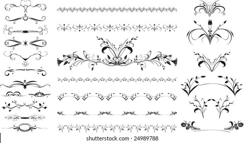 Floral ornament. Collection. Vector