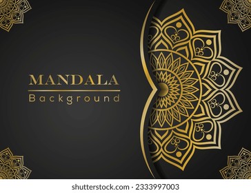 floral ornament Creative decorative mandala background. Golden color mandala. mandala for print, poster, cover, brochure, flyer, banner.