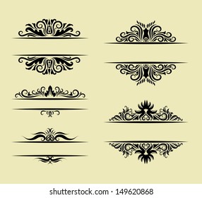 Floral Ornament Decorations. Blank label with drawing decorative flora ornaments. Good use for your label, invitation cover design, cutting sticker, tattoo, or any design you want.