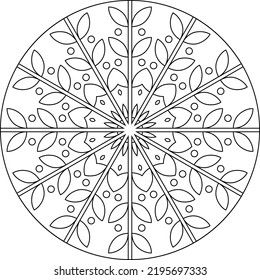 Floral ornament, decorative mandala, vector design elements.