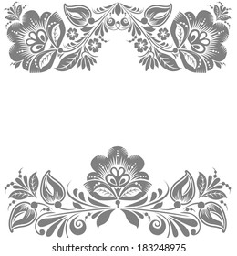 Floral ornament. Design element isolated on White background.  Vector illustration