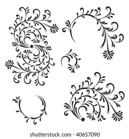 Floral ornament, design elements