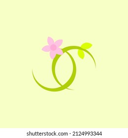 floral ornament. floral ornament design with stems and leaves