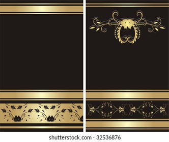 Floral ornament for design. Two wrappings. Vector