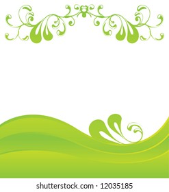 floral ornament elements isolated on white background