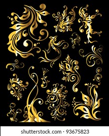 Floral Ornament Elements Set