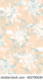 Floral ornament flower narcissus for wall coverings
