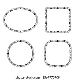 floral ornament frame. border for text or banners. frame with isolated white background.