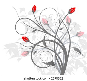 Floral ornament. Frame (vector)