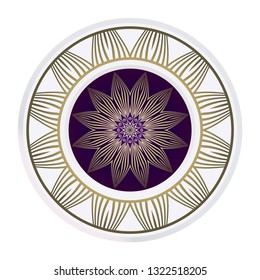 Floral Ornament In Geometric Style. Vector Illustration. Oriental Pattern. Indian, Moroccan, Mystic, Ottoman Motifs. Anti-Stress Therapy Pattern.