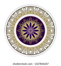 Floral Ornament In Geometric Style. Vector Illustration. Oriental Pattern. Indian, Moroccan, Mystic, Ottoman Motifs. Anti-Stress Therapy Pattern.