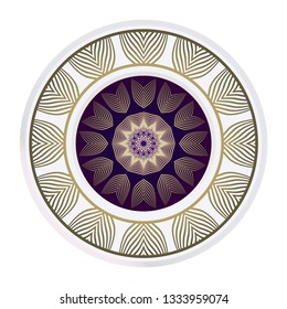 Floral Ornament In Geometric Style. Vector Illustration. Oriental Pattern. Indian, Moroccan, Mystic, Ottoman Motifs. Anti-Stress Therapy Pattern.