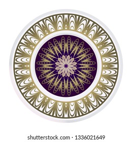 Floral Ornament In Geometric Style. Vector Illustration. Oriental Pattern. Indian, Moroccan, Mystic, Ottoman Motifs. Anti-Stress Therapy Pattern.