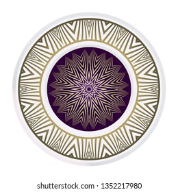 Floral Ornament In Geometric Style. Vector Illustration. Oriental Pattern. Indian, Moroccan, Mystic, Ottoman Motifs. Anti-Stress Therapy Pattern.