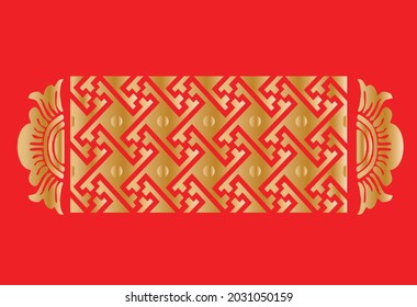 Floral ornament, with golden color on red base, which is very exclusive
