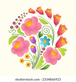 Floral ornament. Hand drawn picture