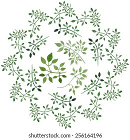 floral ornament ideal for wedding invitations, cards etc. leaves watercolor