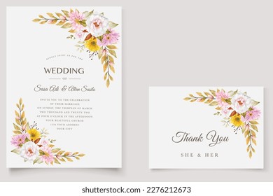 floral ornament invitation card illustration