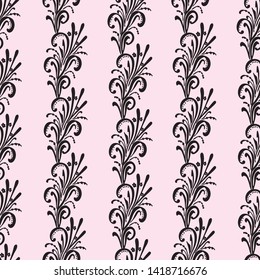 floral ornament leaf  flower pattern decorative design tattoo black and white. Vintage style design collection for Posters, Placards, Invitations and Banners