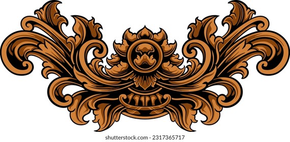 Blumenblattscroll-Retro