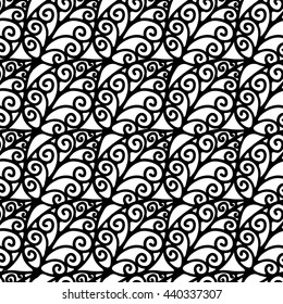 Floral ornament, leaves. Seamless vector background.