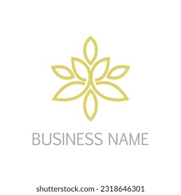 Floral ornament line logo vector image
