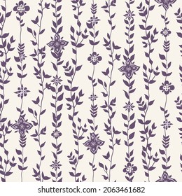 vectores de línea de ornamento floral sin fisuras